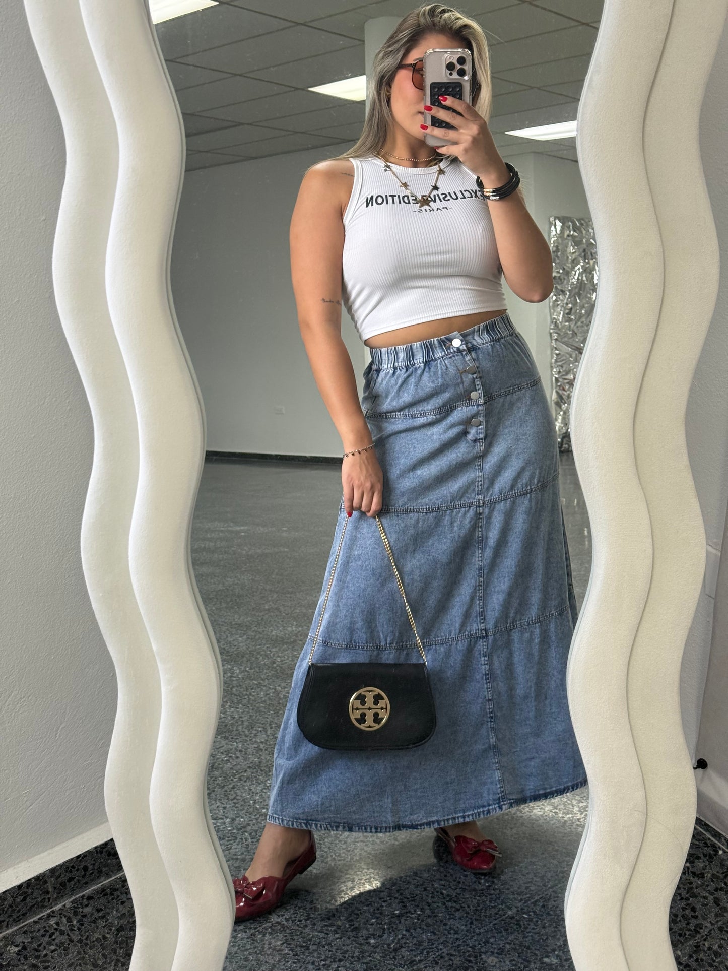 Long Denim Skirt