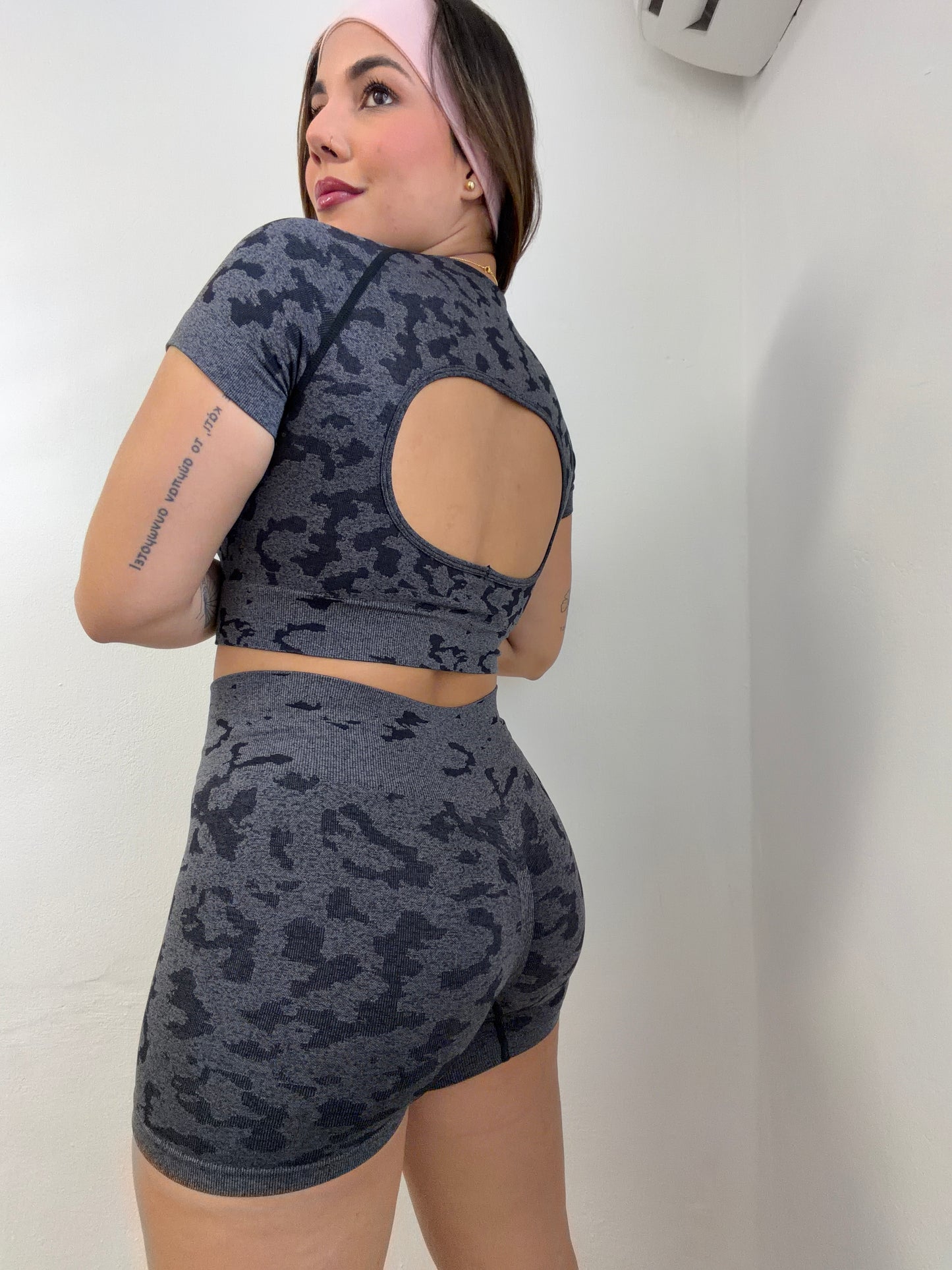 Leopard Grey Short Set