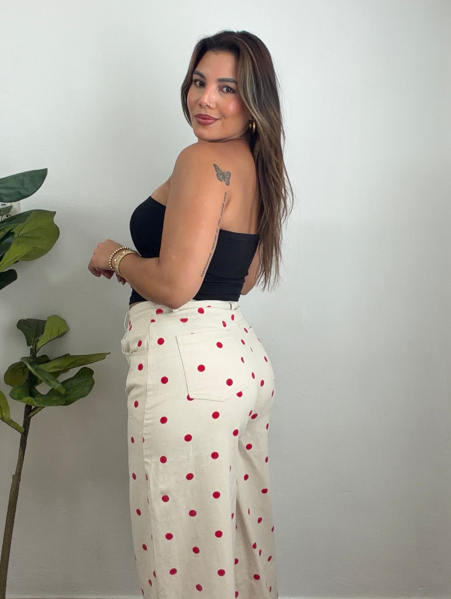 Red & Cream Polka Dots Pant