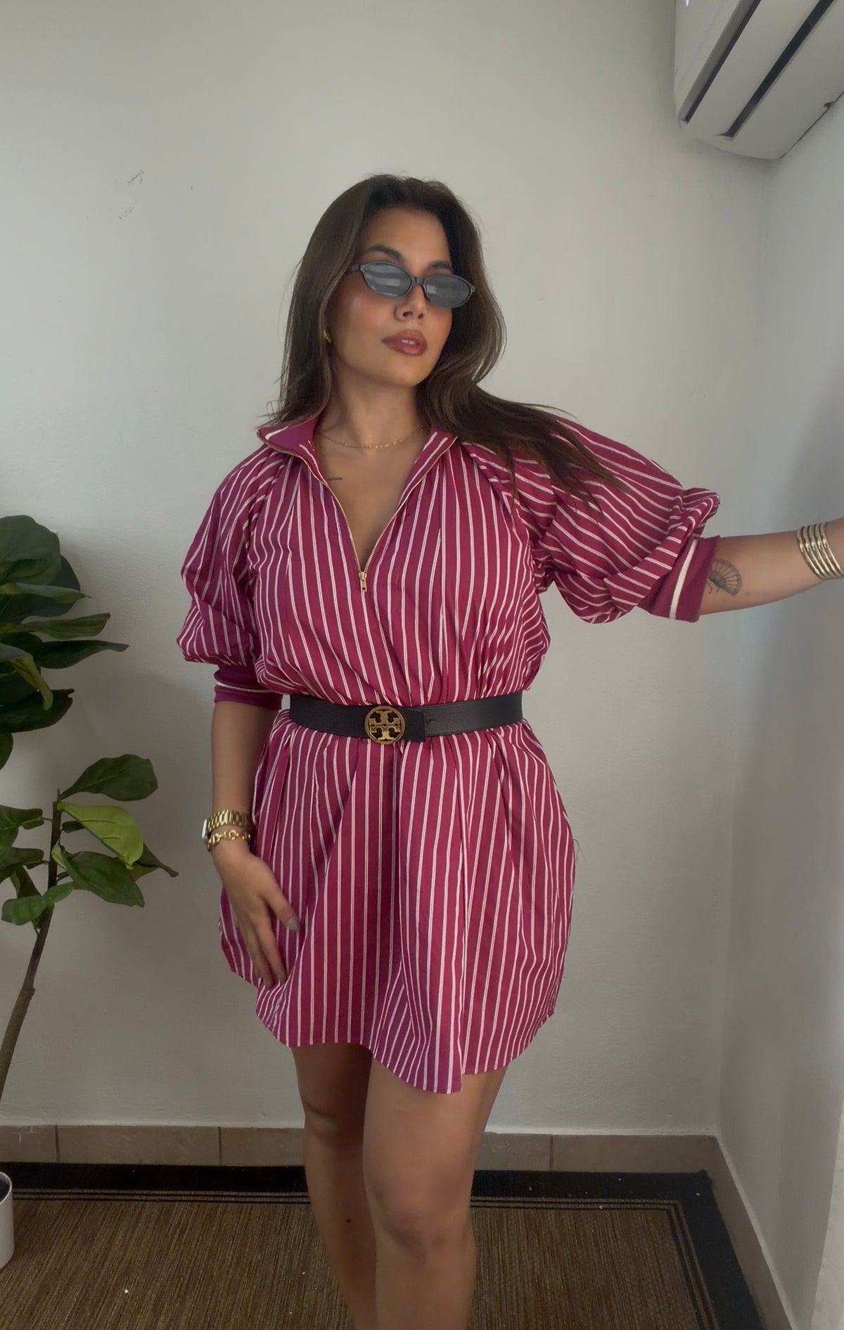 Magenta Lines Dress