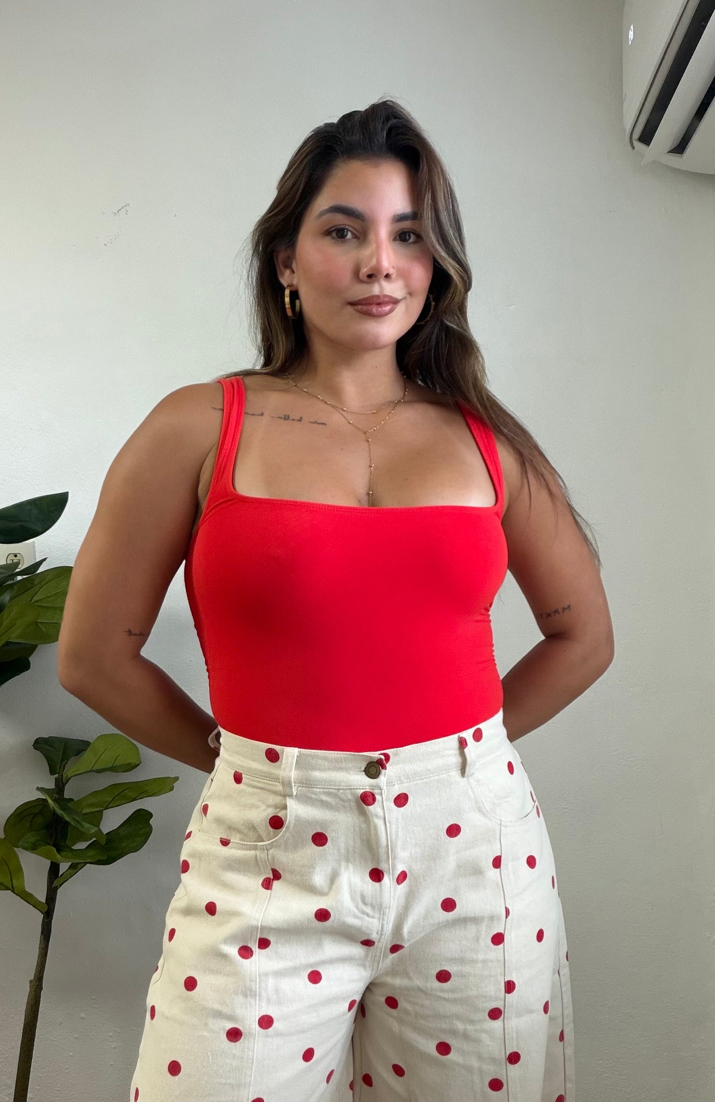Red One Size Bodysuit