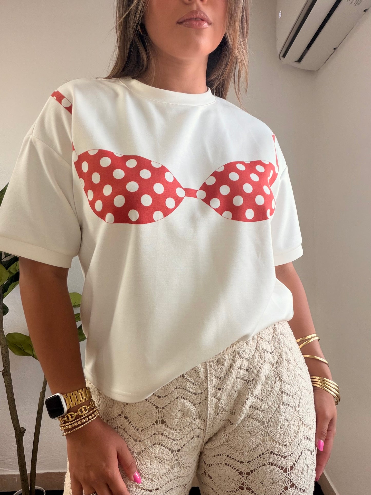 Bikini Polka Dots T-Shirt RED