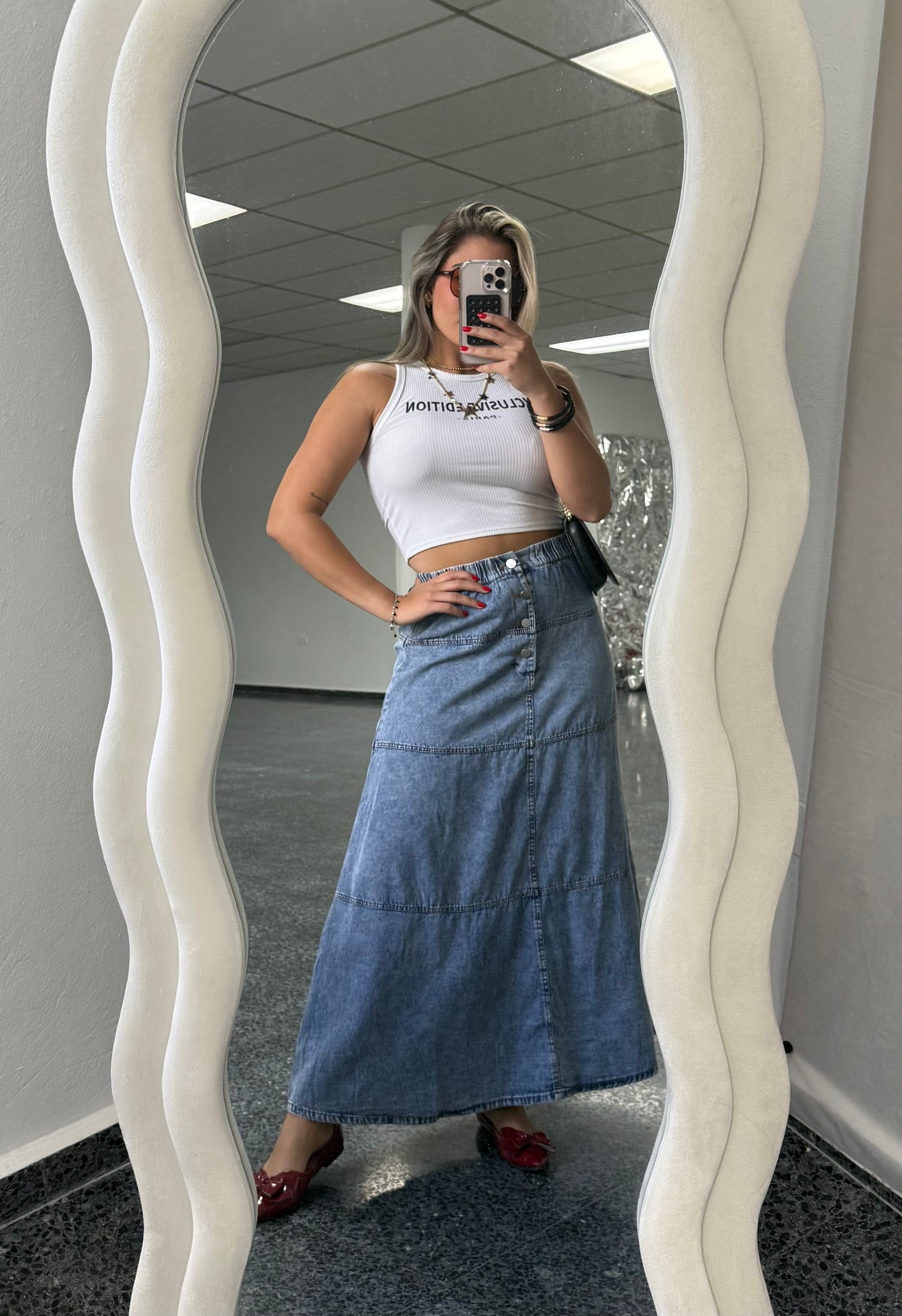Long Denim Skirt
