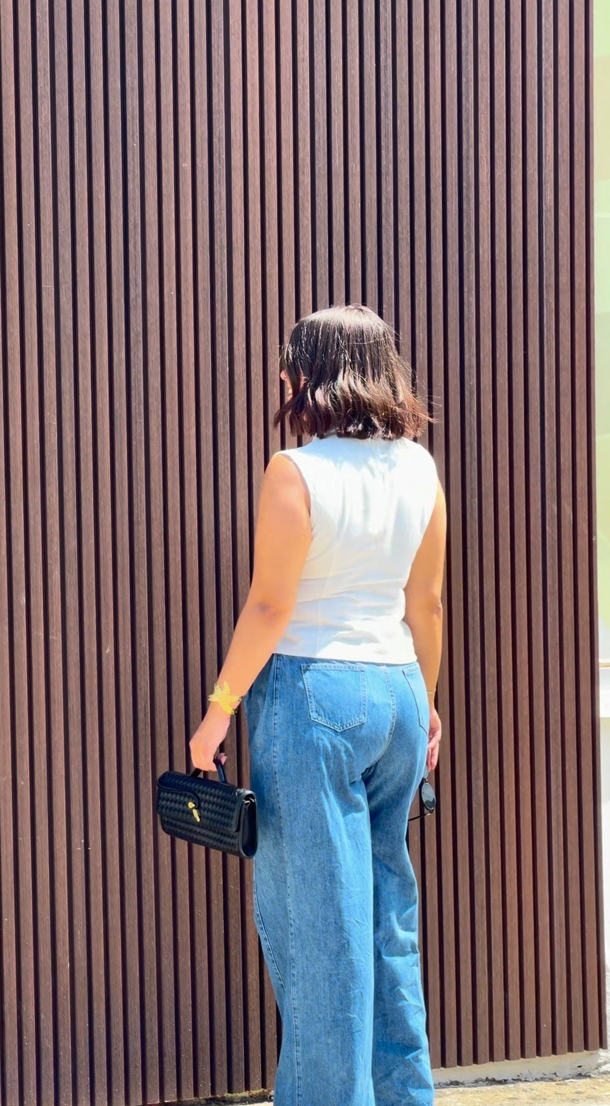 High waisted Denim Trouser