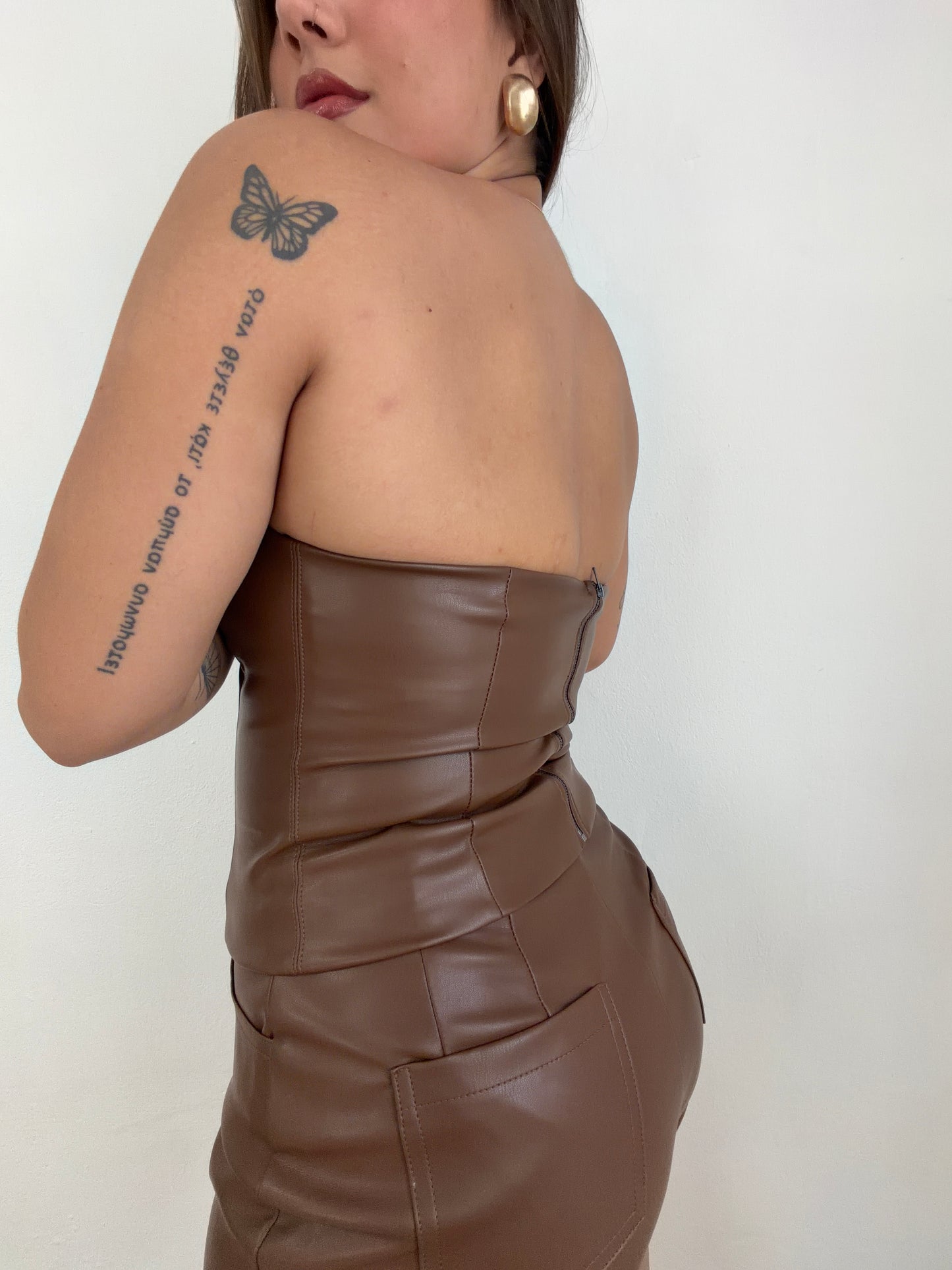 Brown Leather Top
