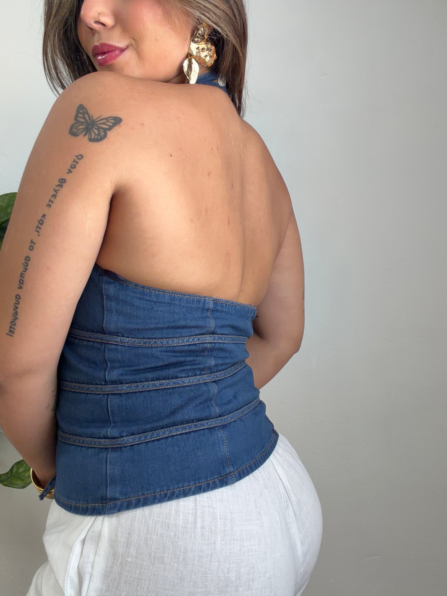Denim Halter Top