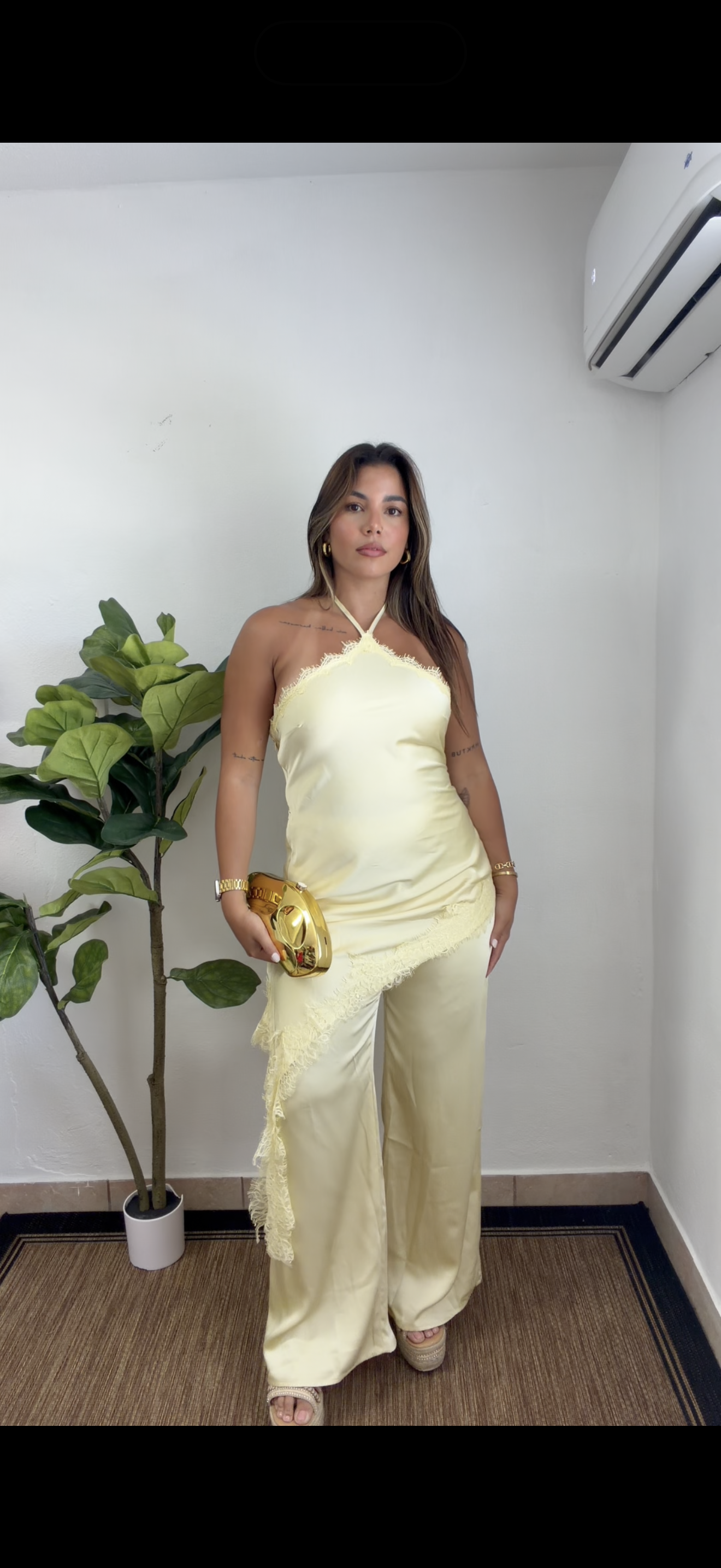 Butter Yellow Lace Jumpsuit