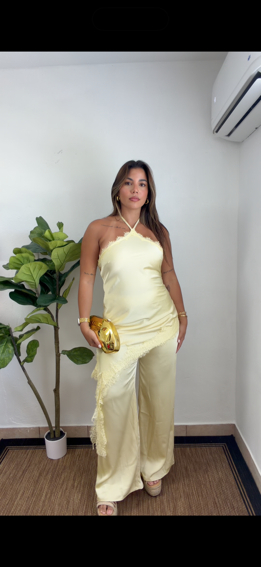 Butter Yellow Lace Jumpsuit