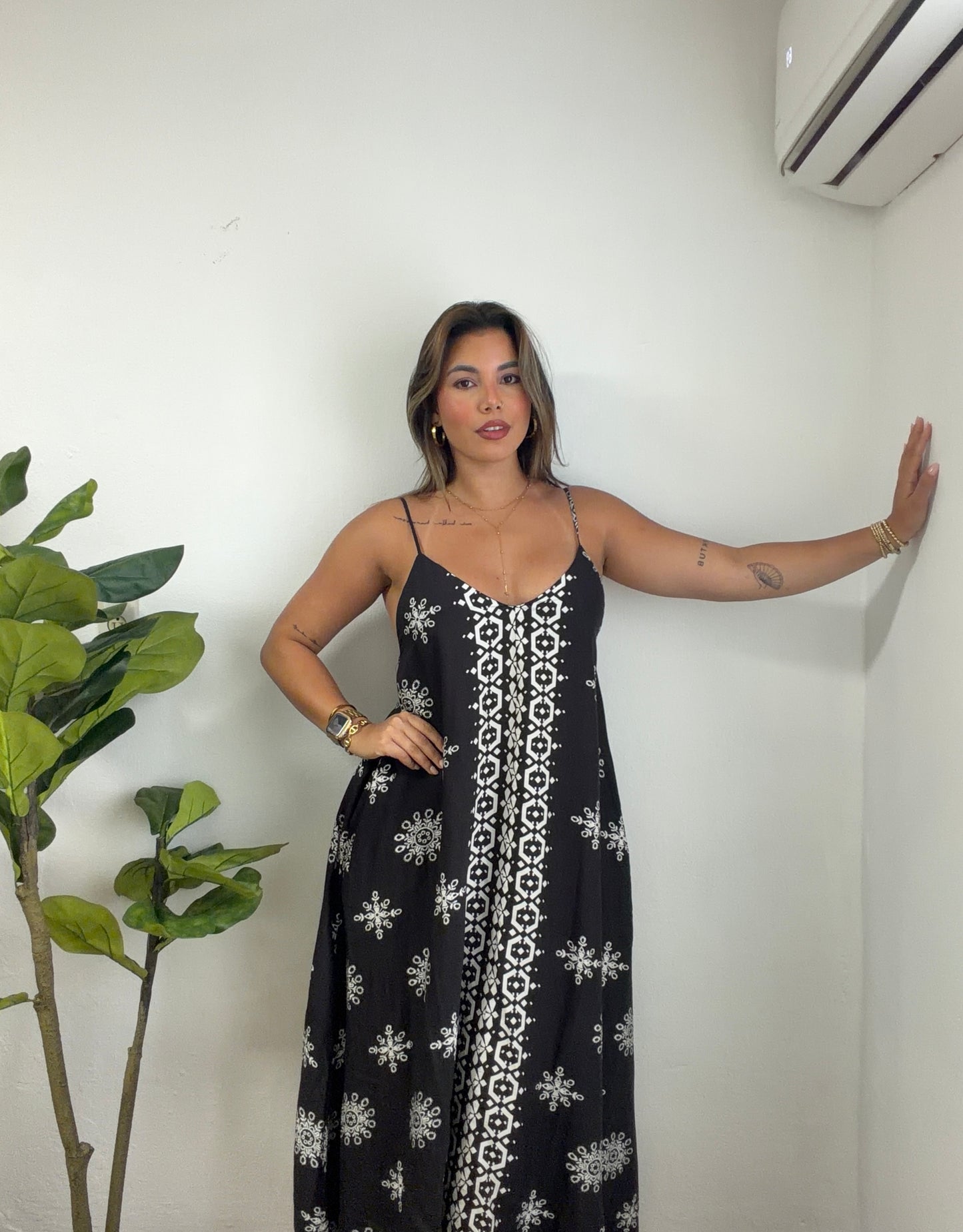 Mykonos Linen Maxi Dress