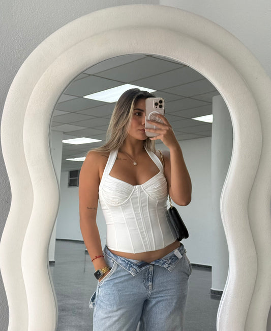 NY Street White Corset