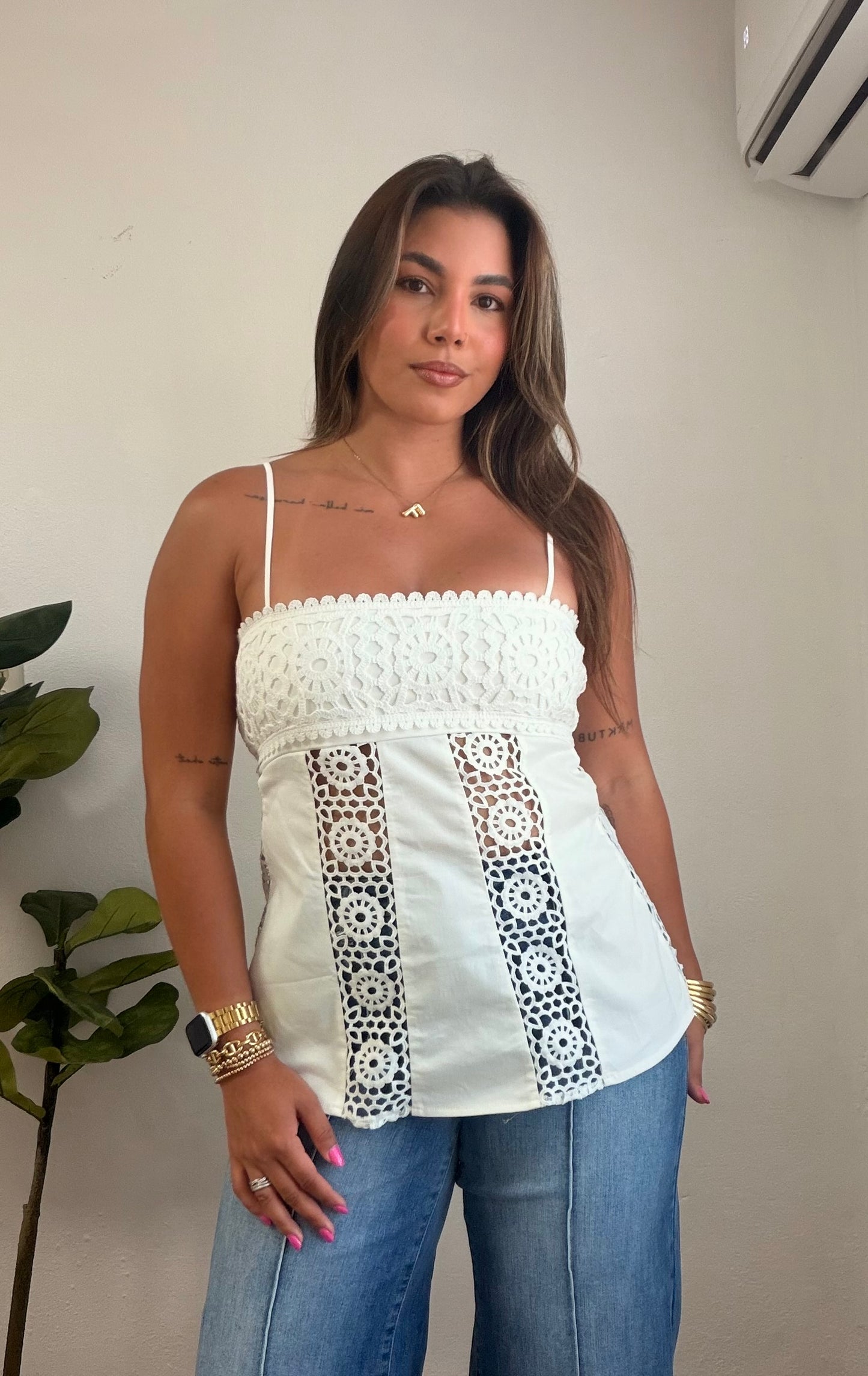 Eyelet White Top
