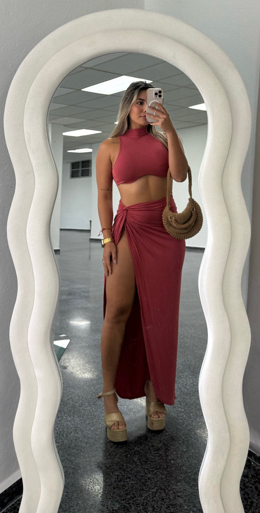Rust Skirt Set