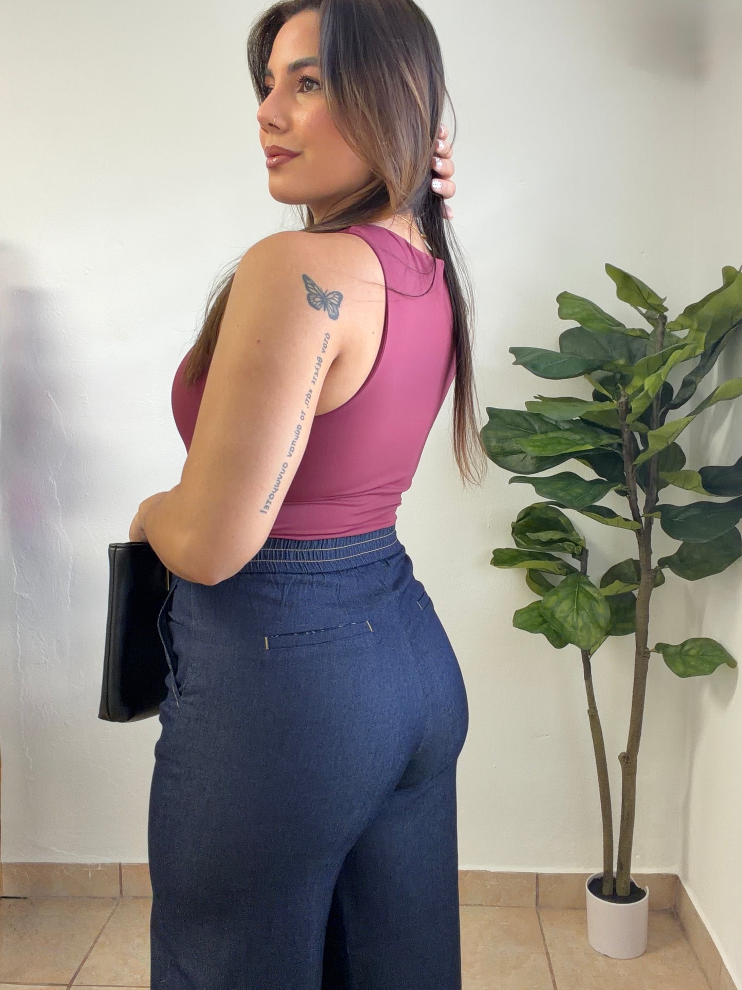 Work Indigo Wide Leg Pant