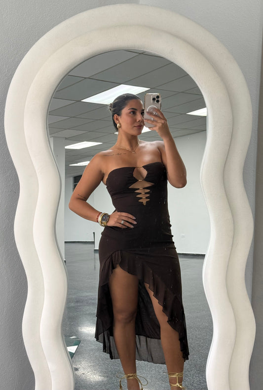 Chocolate Truffle Dress LAST LARGE