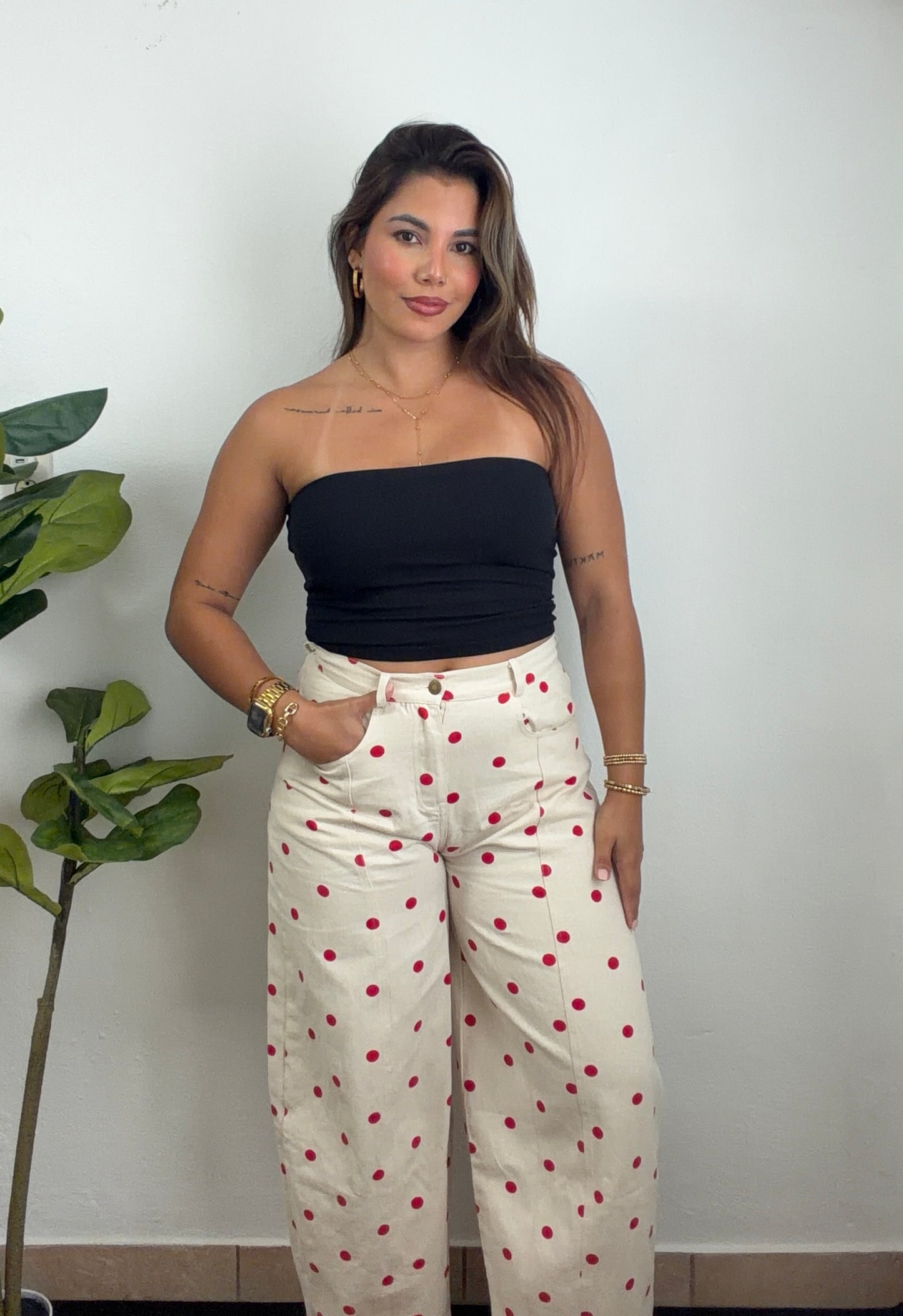 Red & Cream Polka Dots Pant