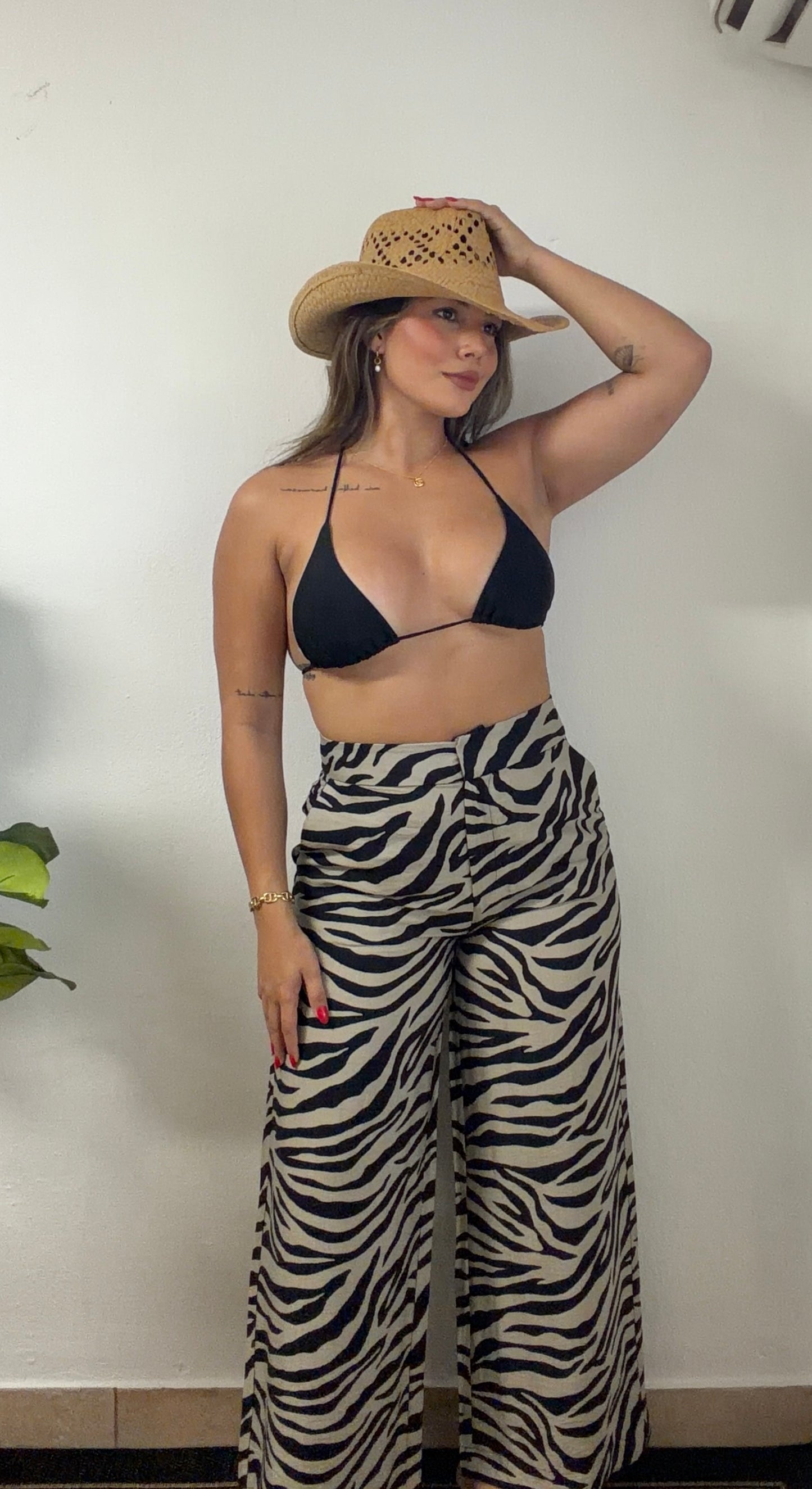 Zebra linen Pant