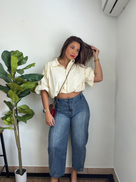 Indigo Barrel Jean