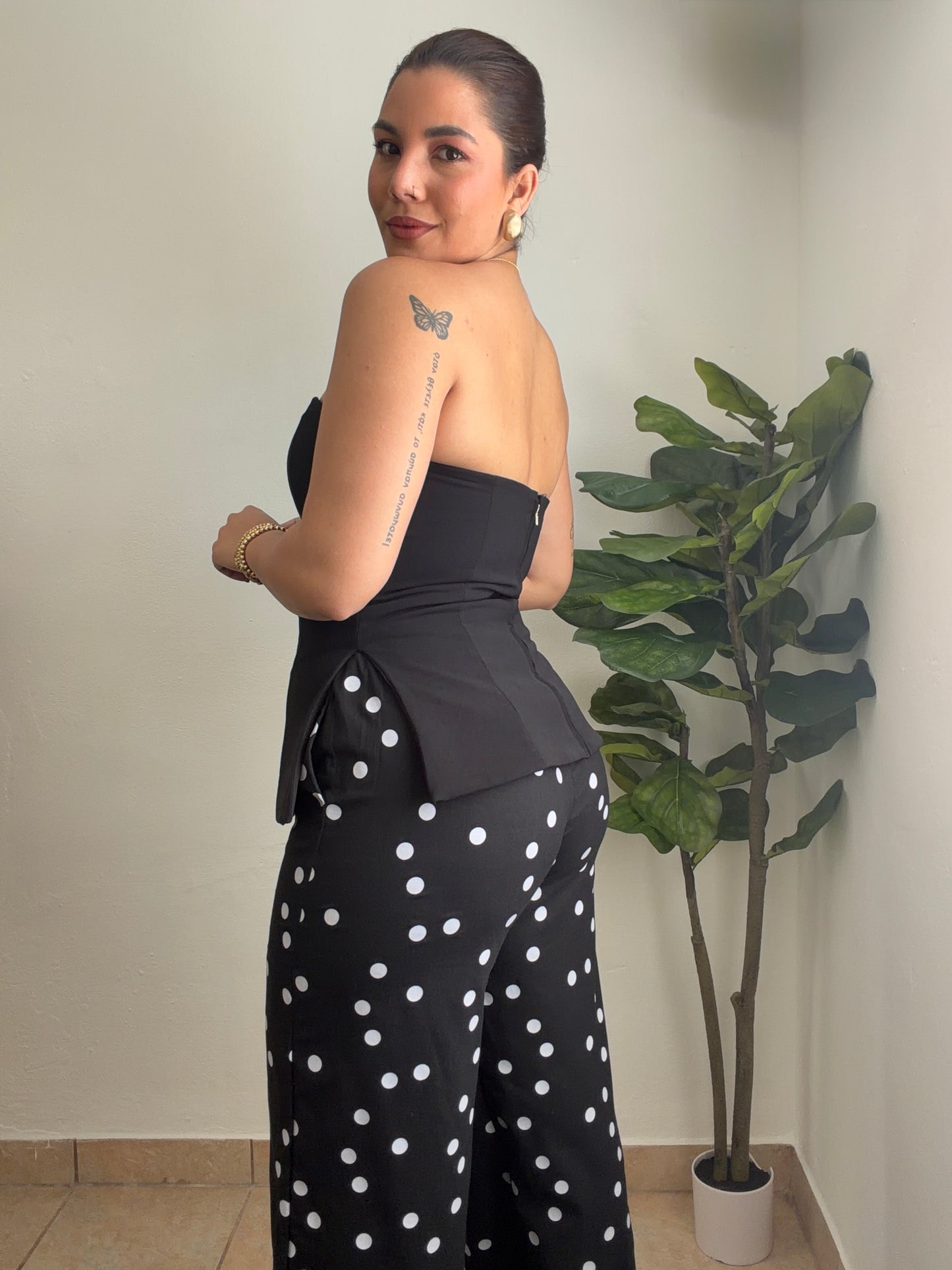 Polka Dots Linen Pant