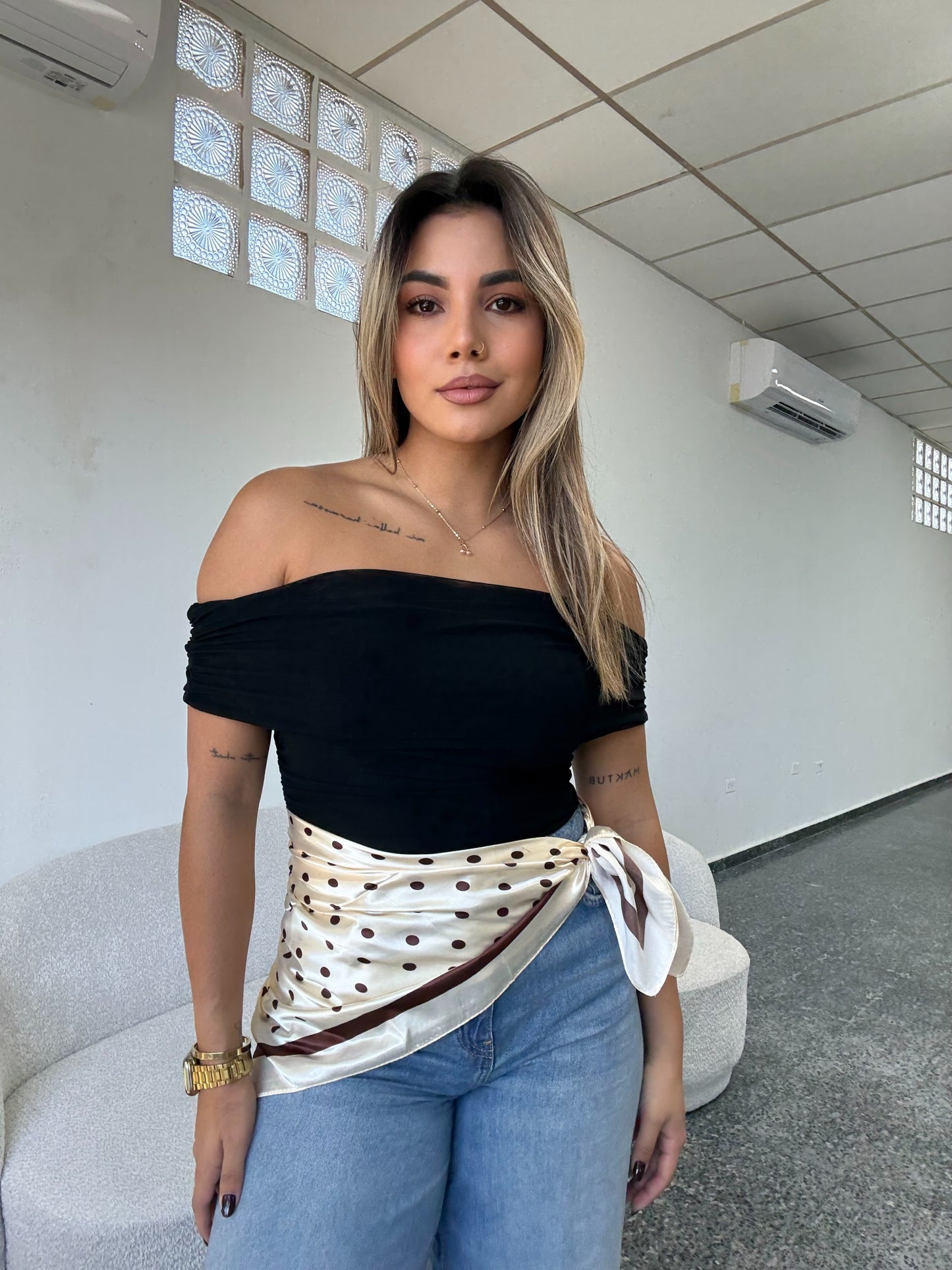 Satin Polka Dot Cream