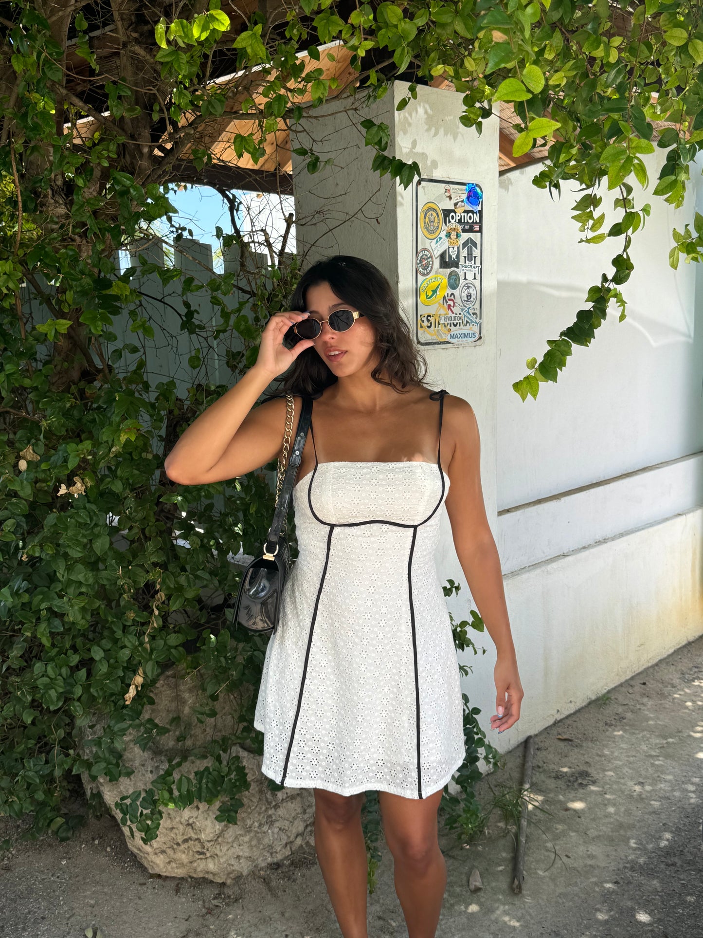 Eyelet Mini Dress