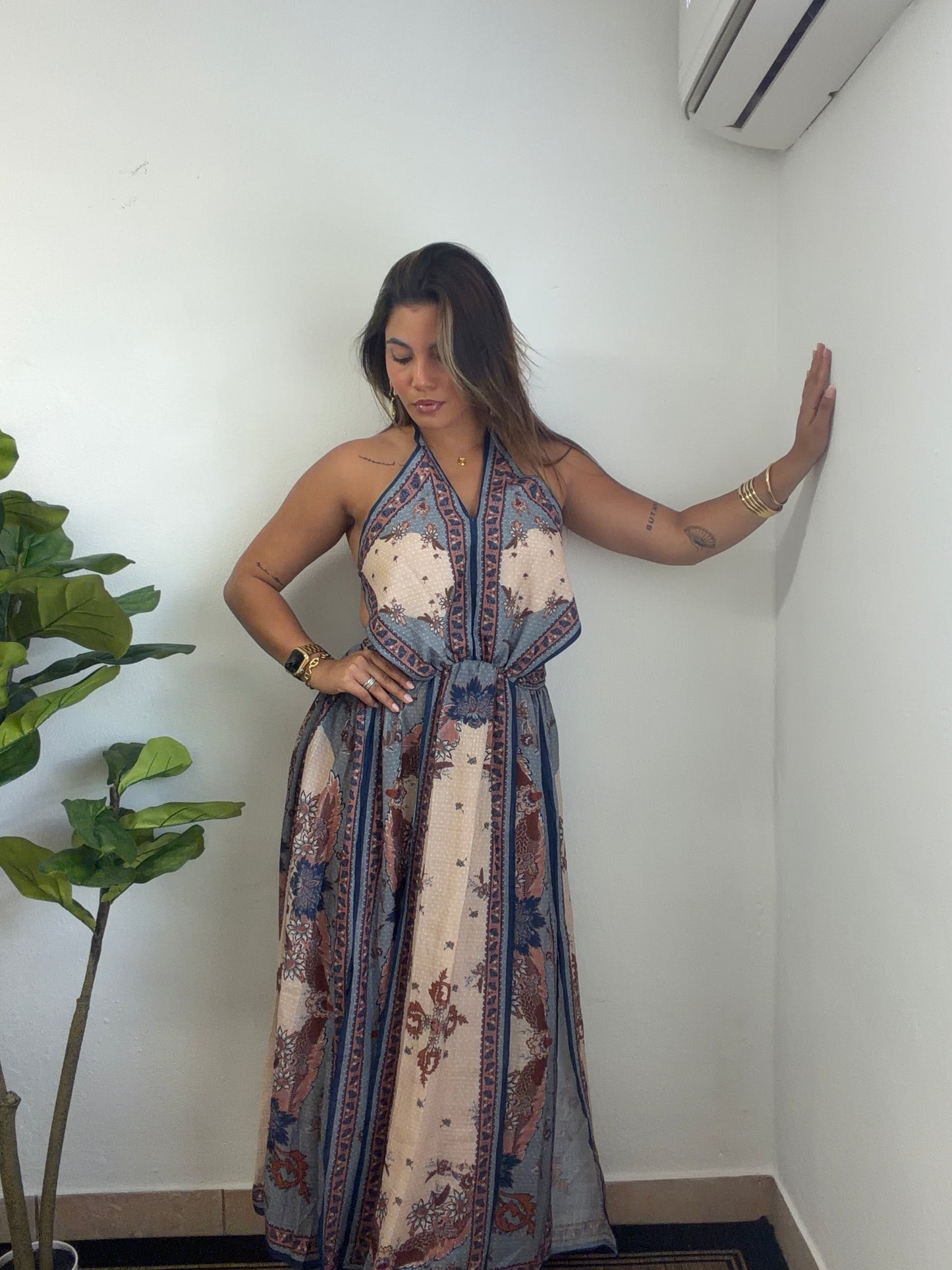 Indian Halter Maxi Dress