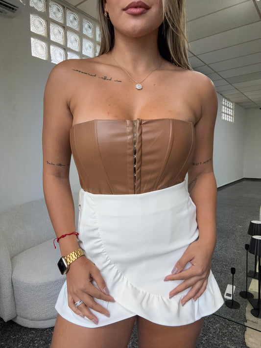 Capuchino Leather Top