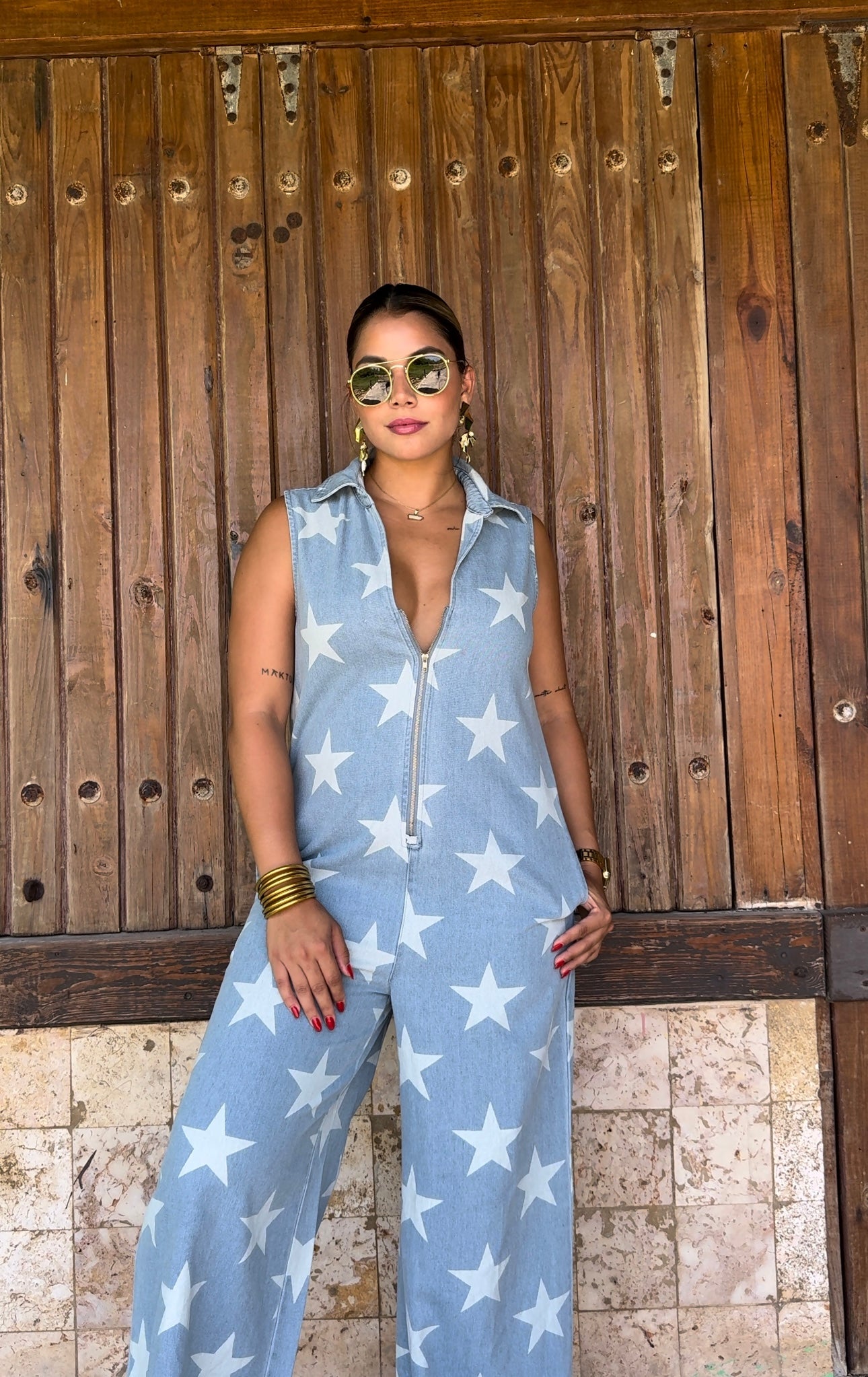 Star Denim Jumpsuit