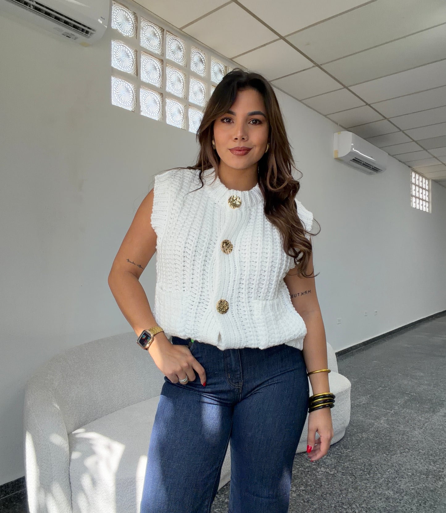 White Christmas Sweater Vest