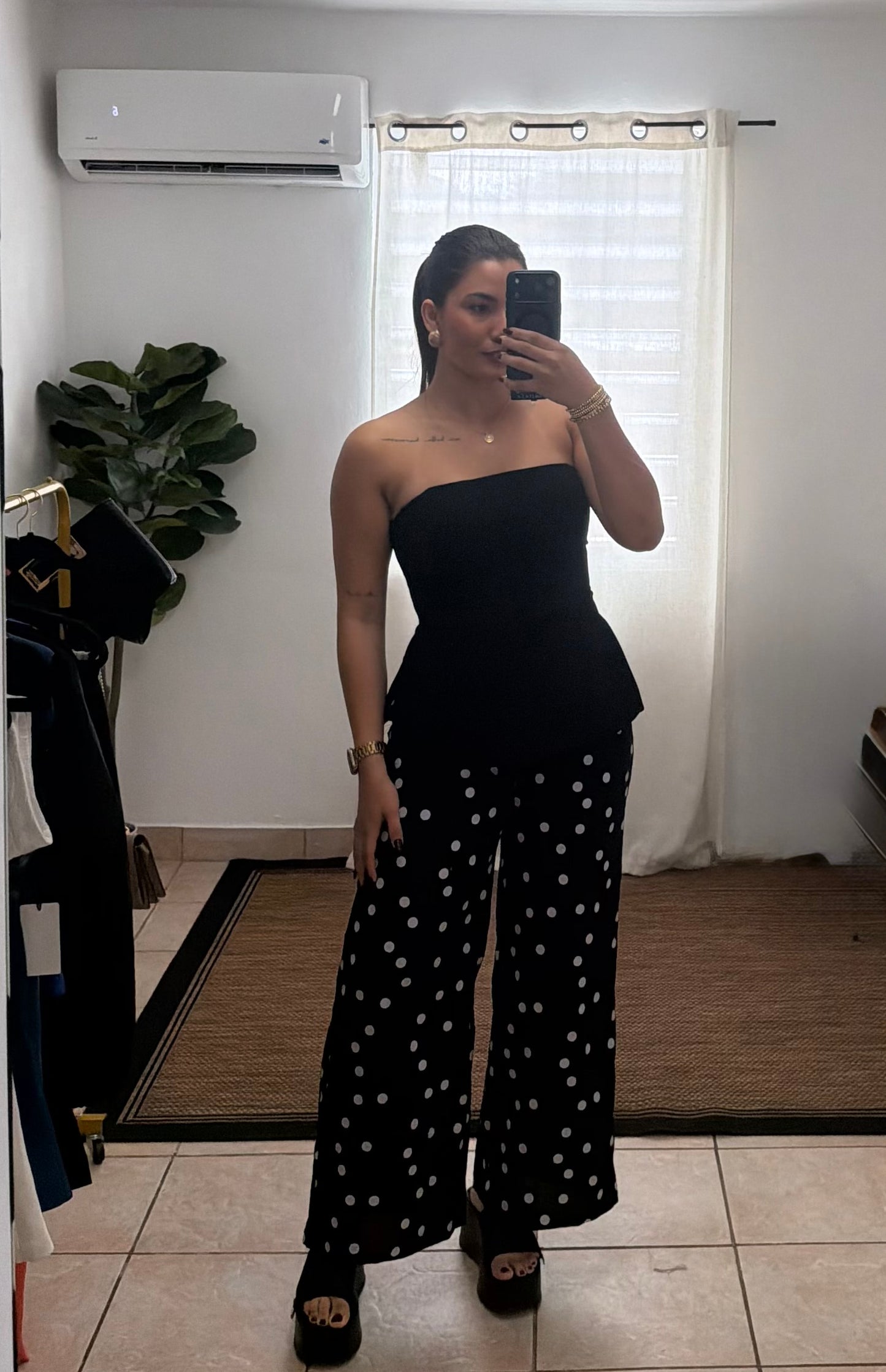 Polka Dots Linen Pant