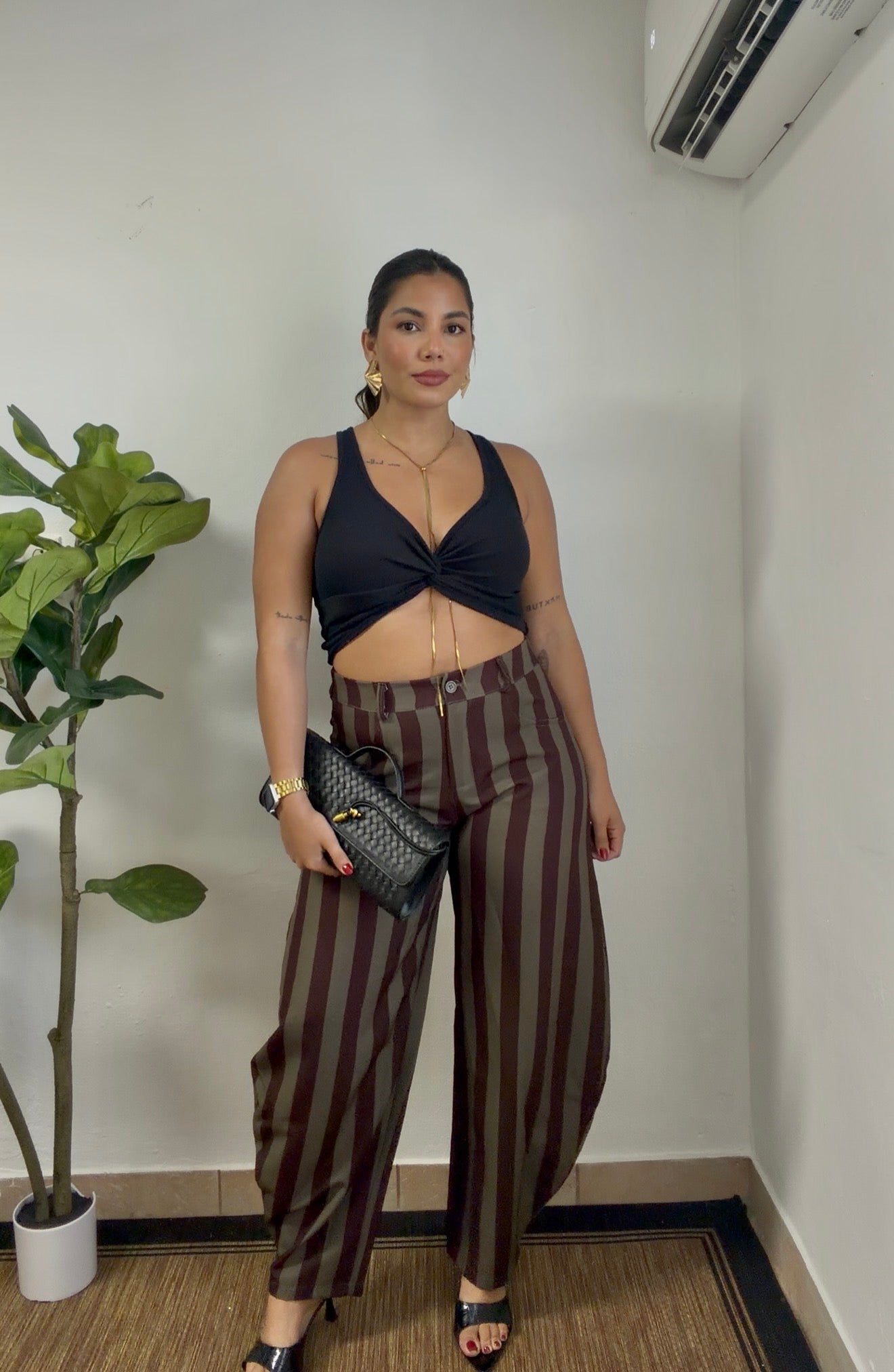 Green Lines Barrel Pant