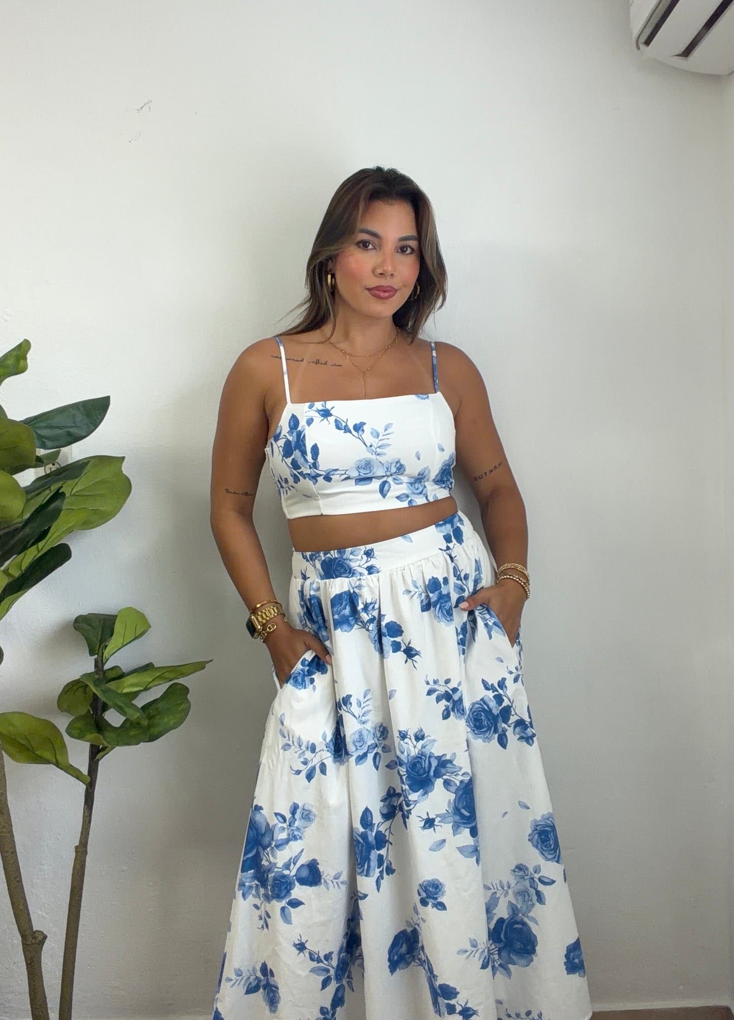 Grecia Blue Skirt Set