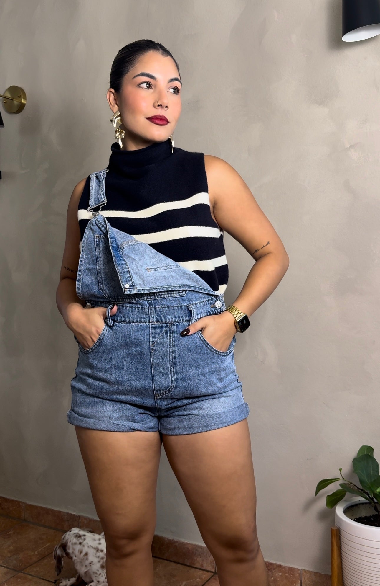 Amanda Denim Short Jumpsuit