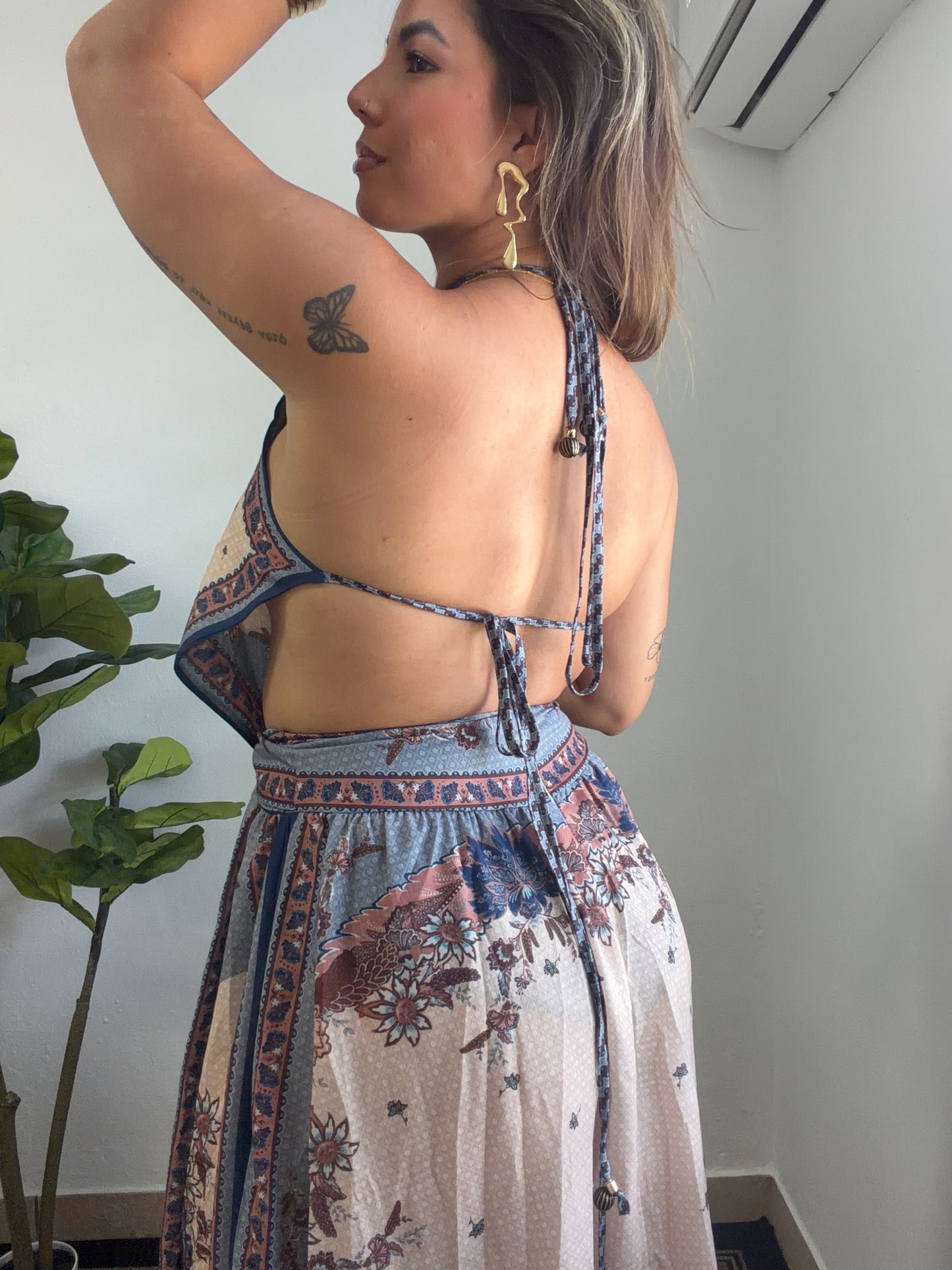 Indian Halter Maxi Dress
