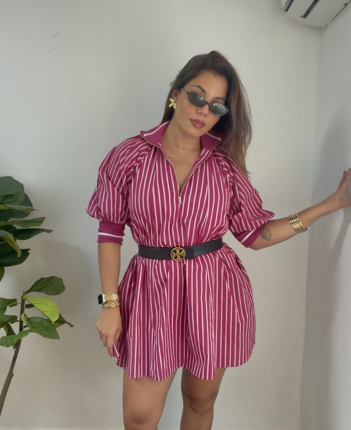 Magenta Lines Dress