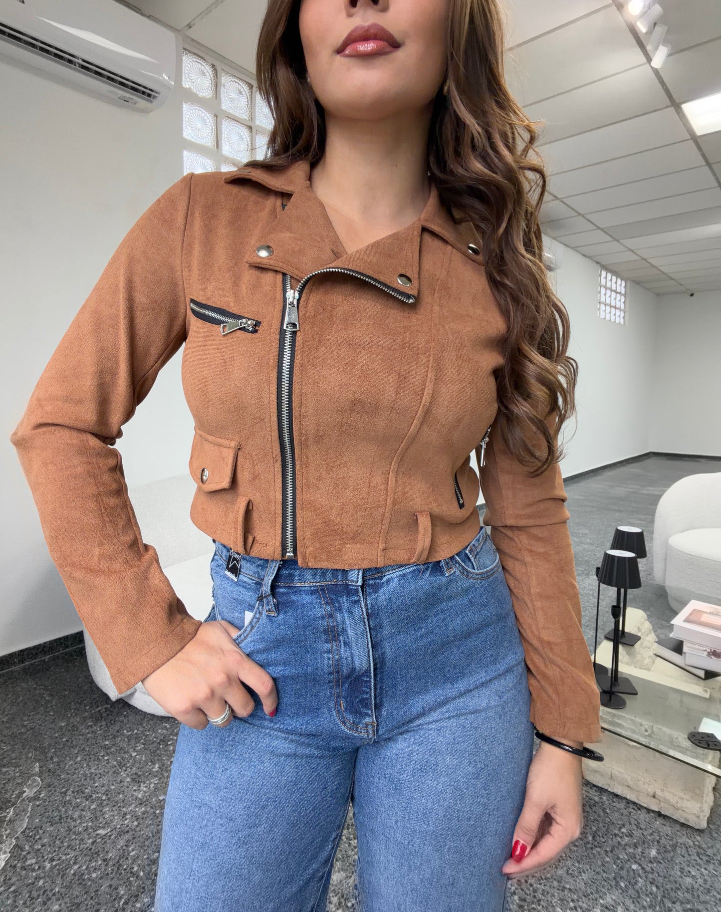 Latte Trench Crop Jacket