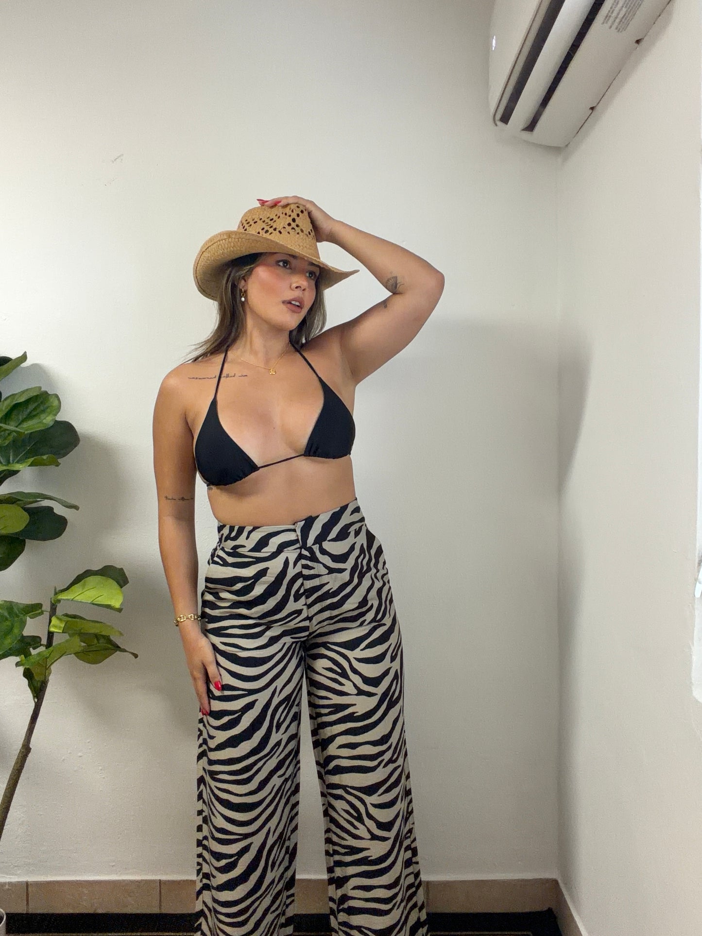 Zebra linen Pant