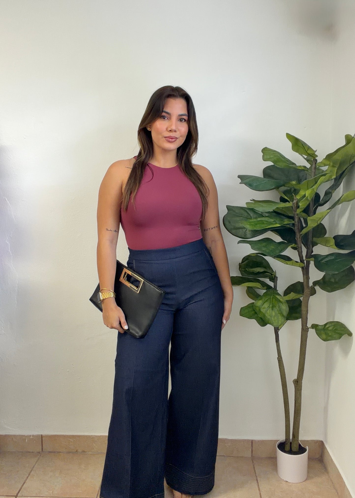 Work Indigo Wide Leg Pant