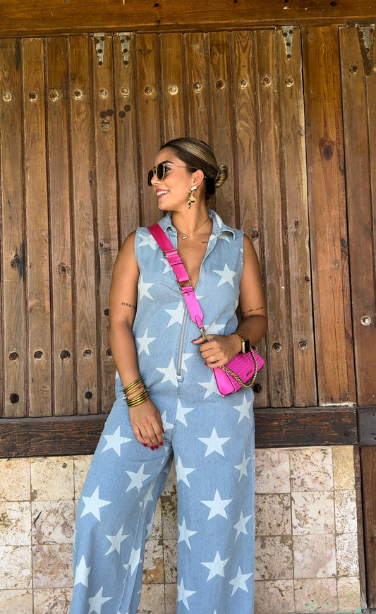 Star Denim Jumpsuit