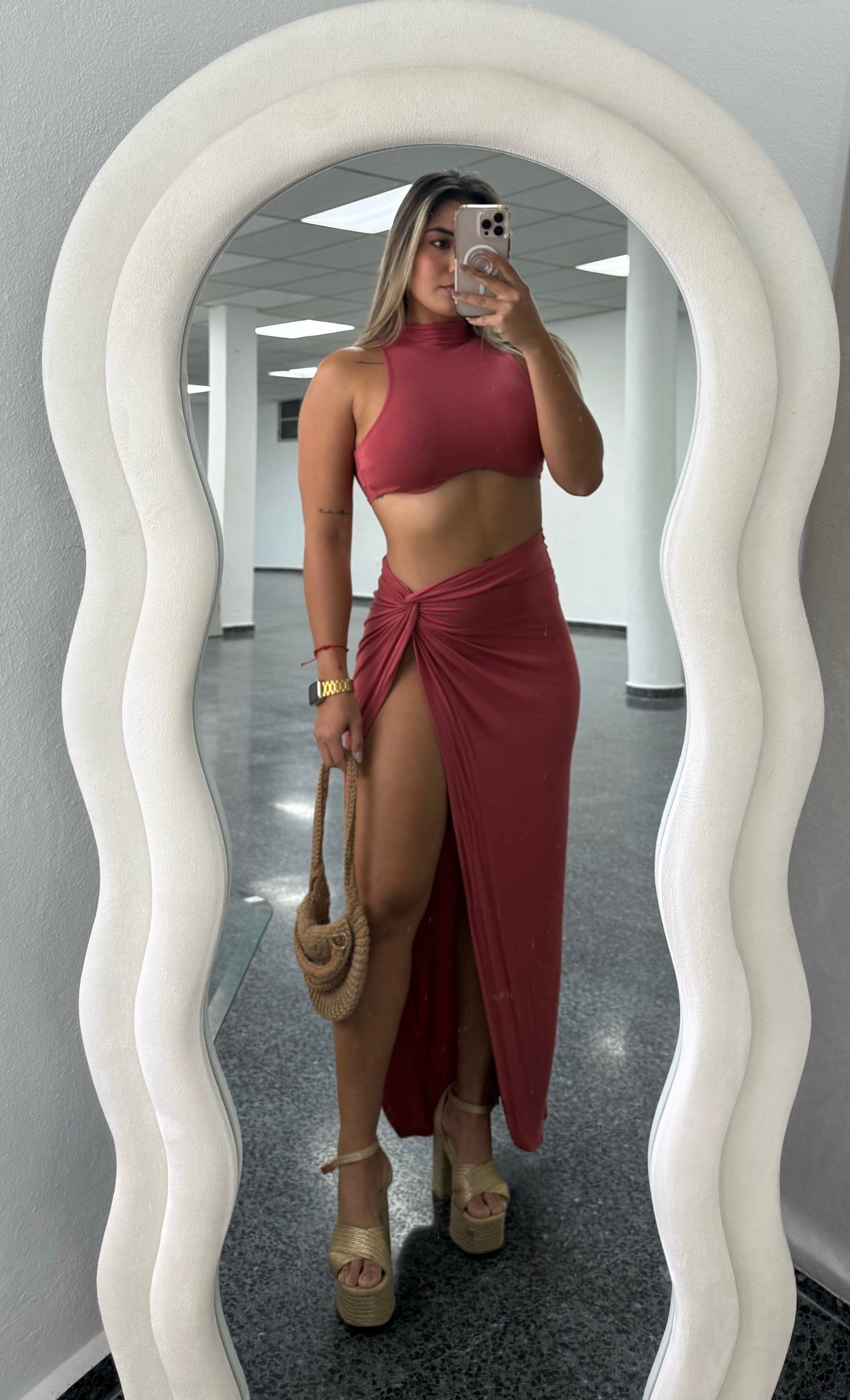 Rust Skirt Set