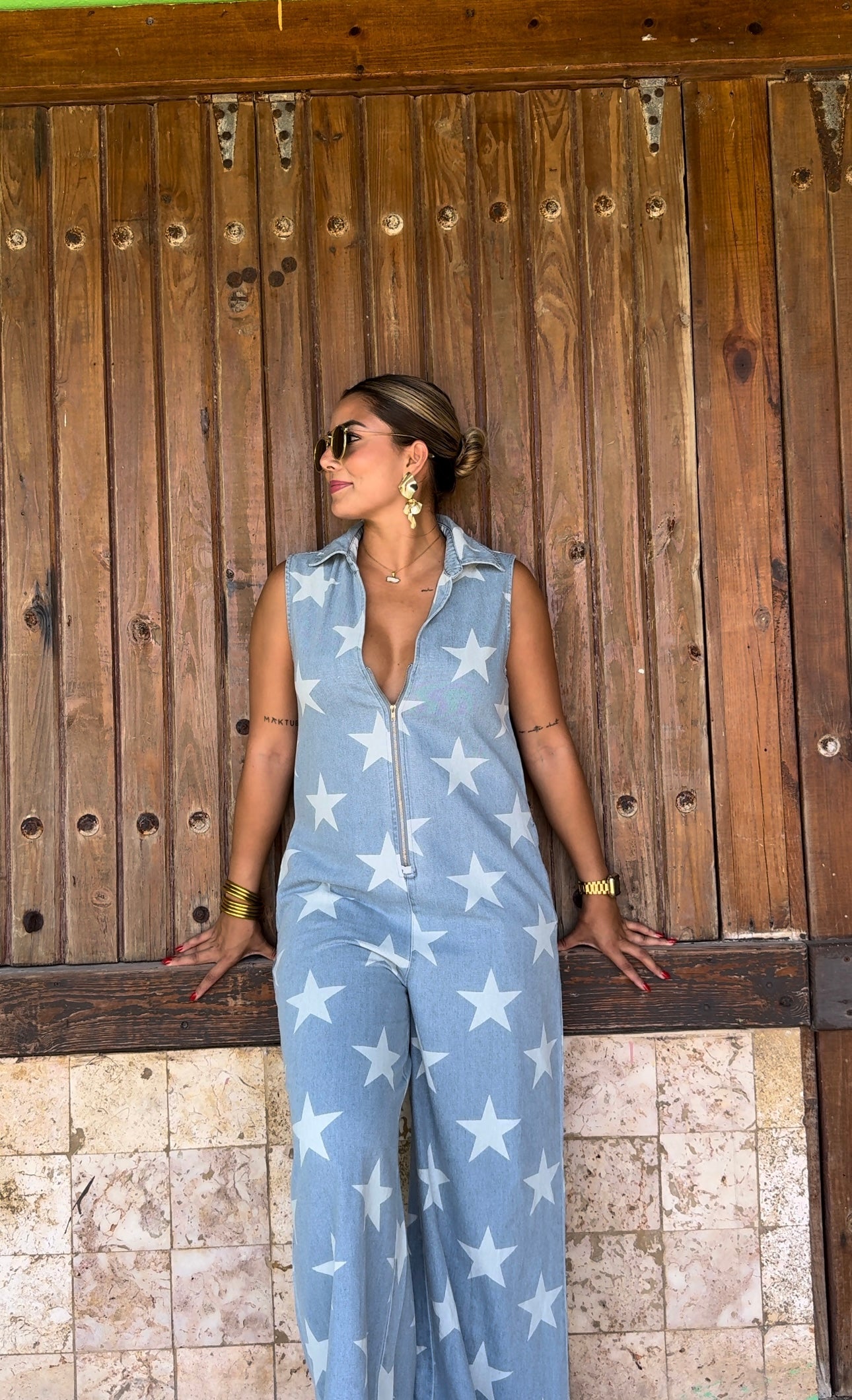 Star Denim Jumpsuit