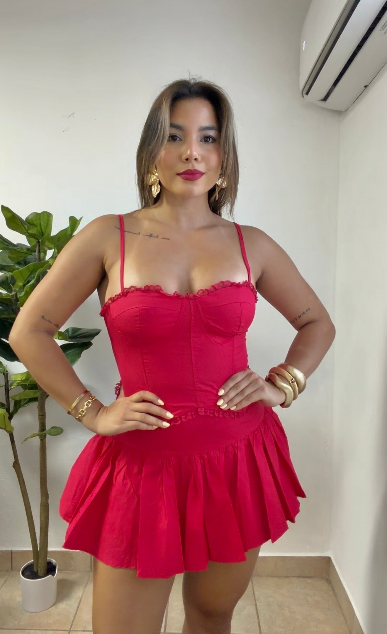Lace Corset Skirt Set