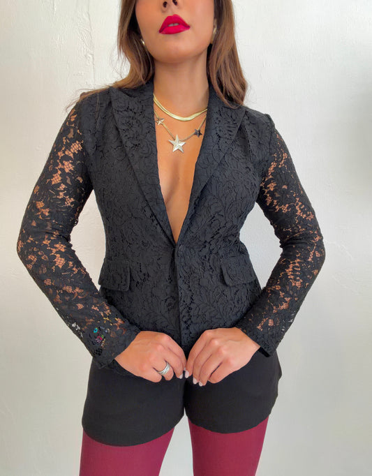 Lace Black Blazer