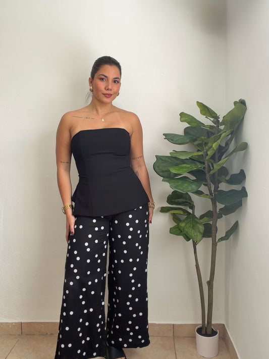 Polka Dots Linen Pant