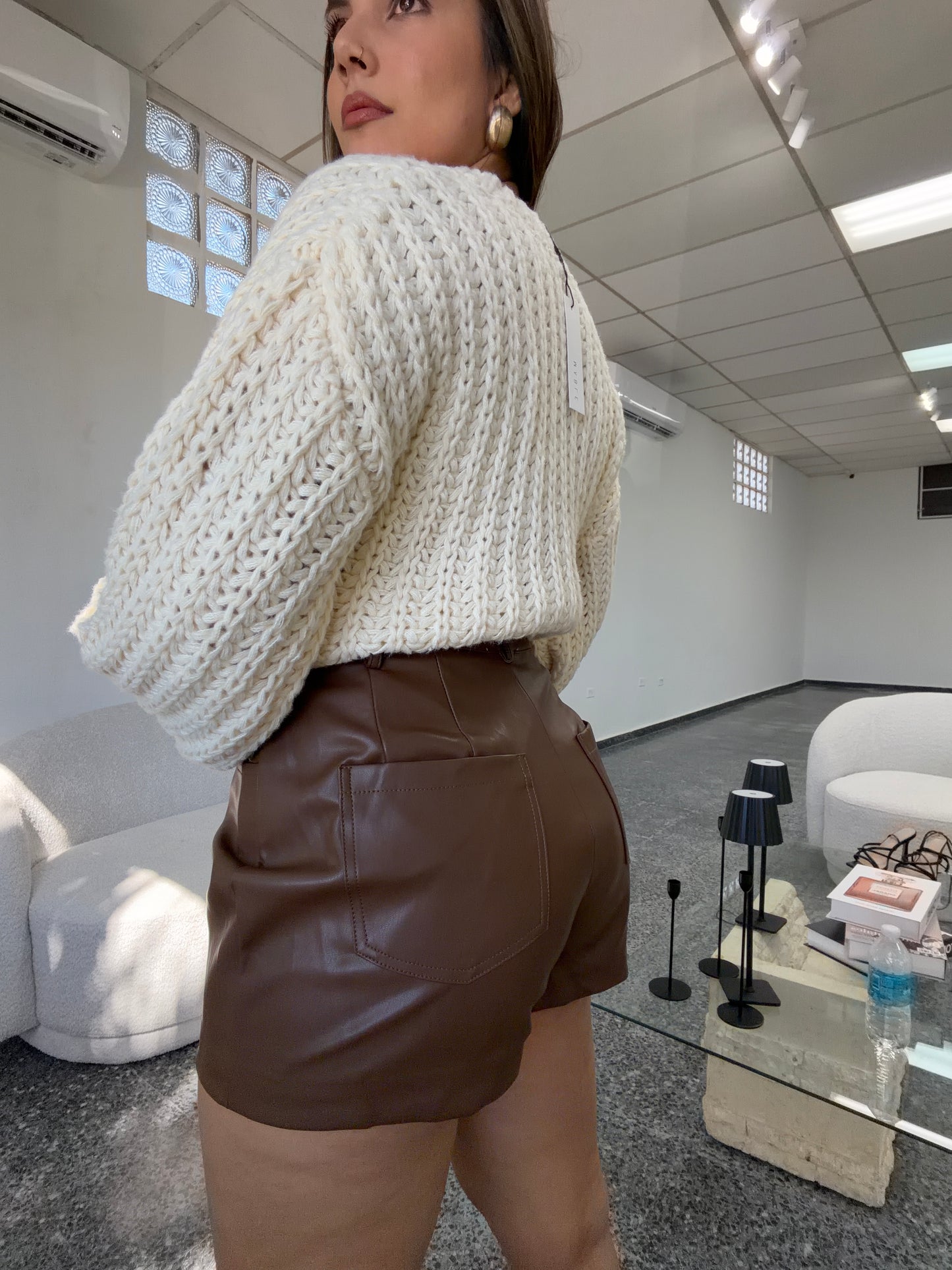 Chocolate Leather Short