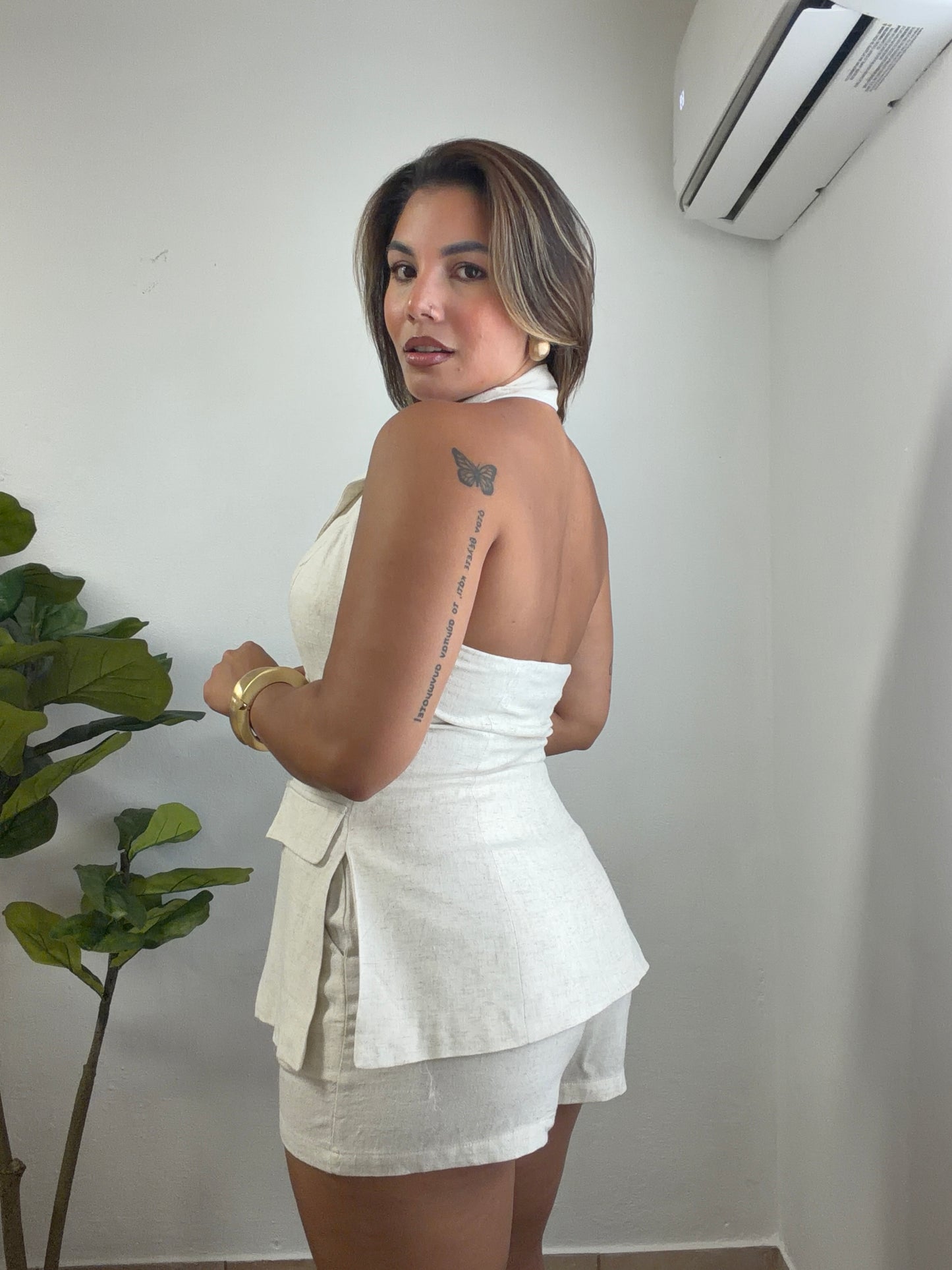 Fabiola Linen Vest Set