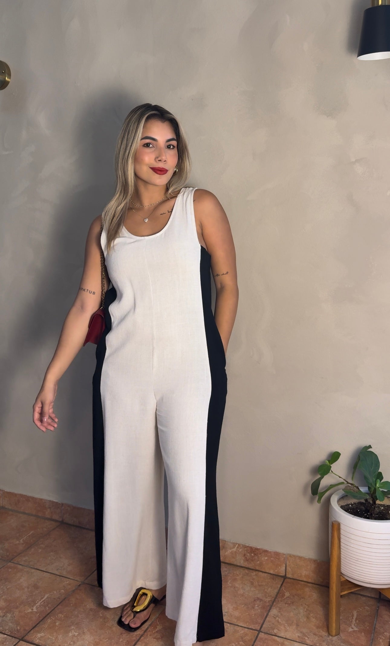 Bianca Linen Contrast Jumpsuit