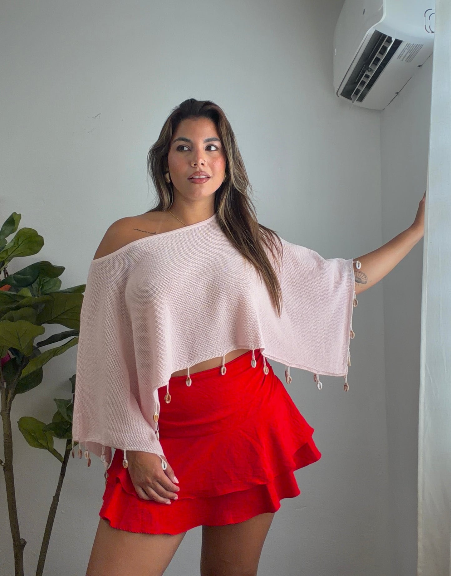Shells Pink Poncho