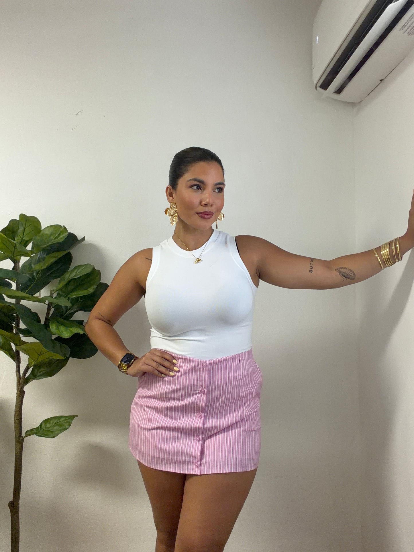 Pink Lines Skort