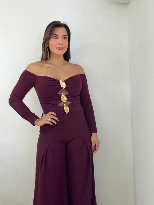 Valentines Burgandy Jumpsuit