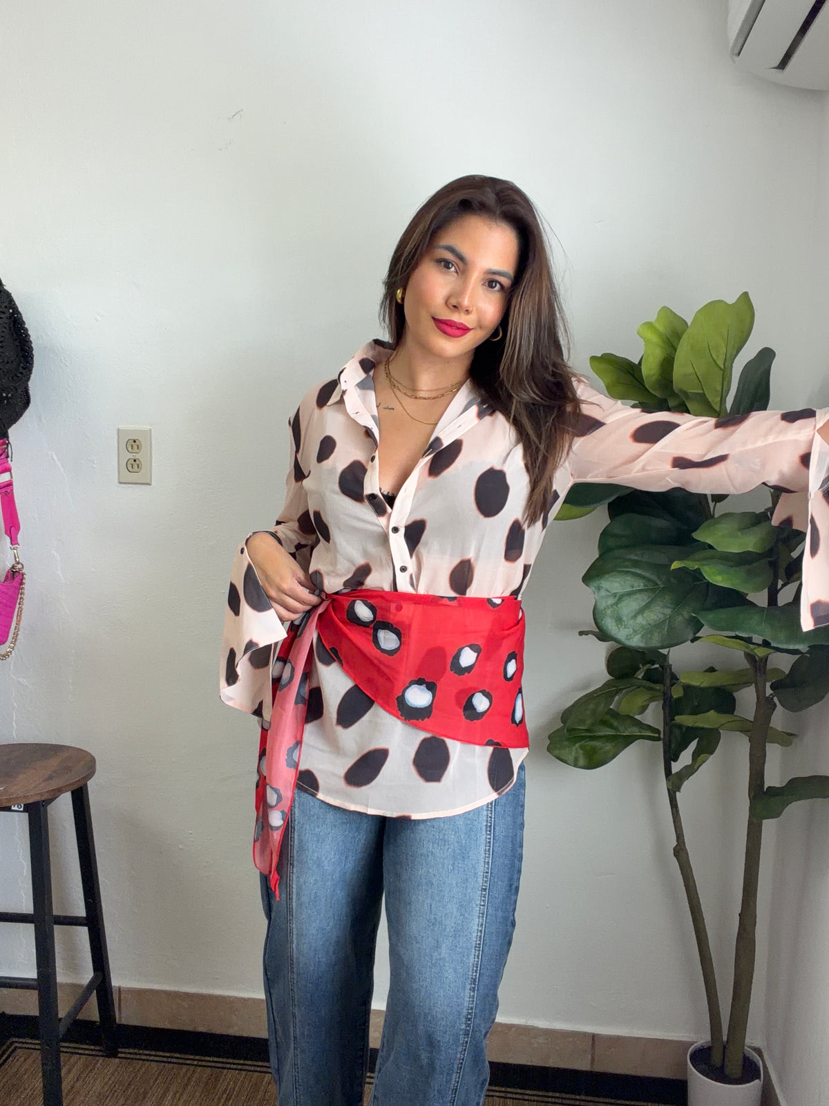 Two Piece Top Red